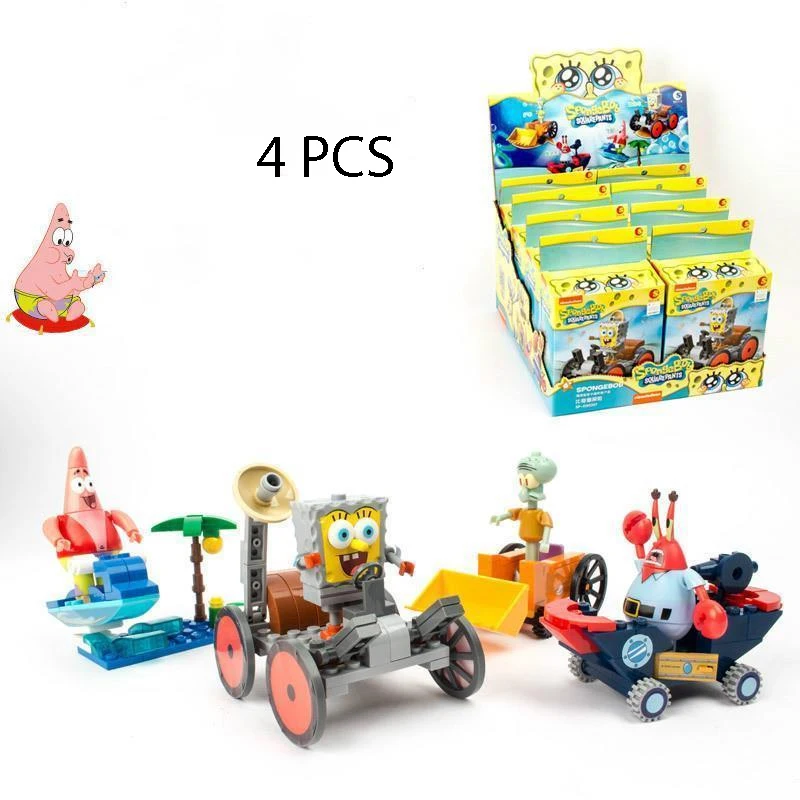 

New Spongebobs Music Block Pineapple House Patrick Figures Assembled Building Blocks Educational Toys For Children's & Kids Gift