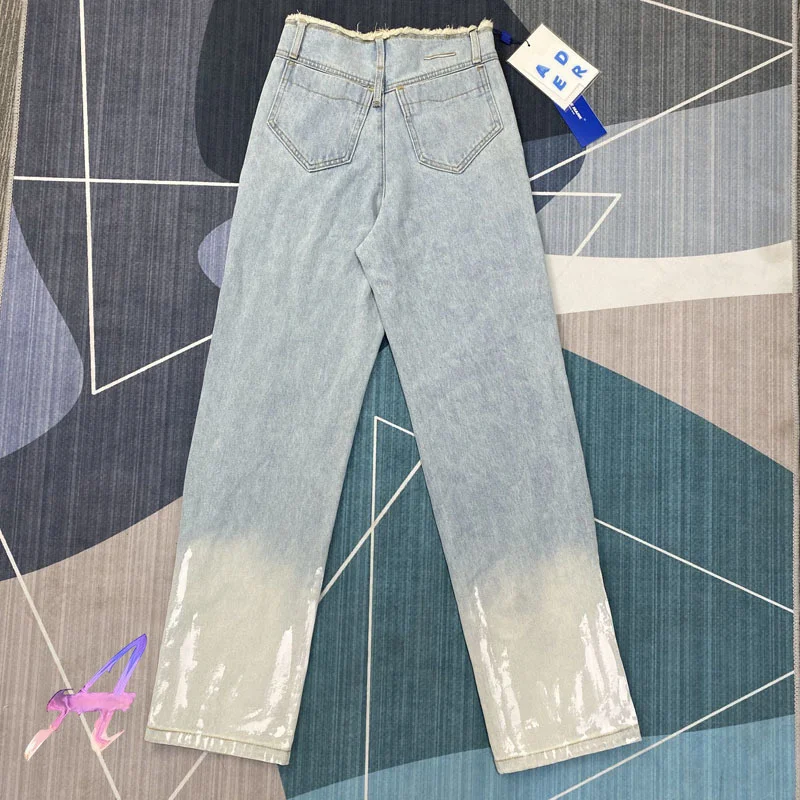 

Jeans Men Women Straight Trousers High Quality Hand-painted ADER Trousers Casual Adererror Denim Pants