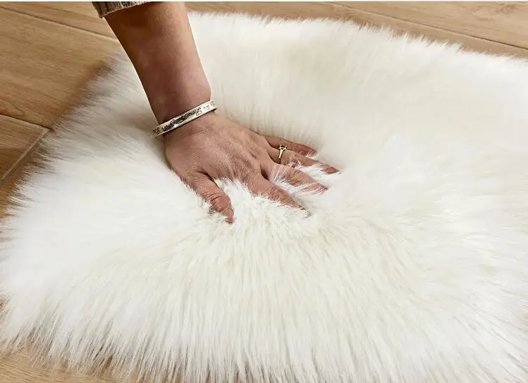 Роскошный белый меховой ковер из овчины 40 дюймов прямоугольный Мягкий моющийся