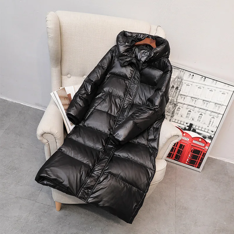 Зима 2020 90% белый пуховик на утином пуху длинная парка Женское пальто женский