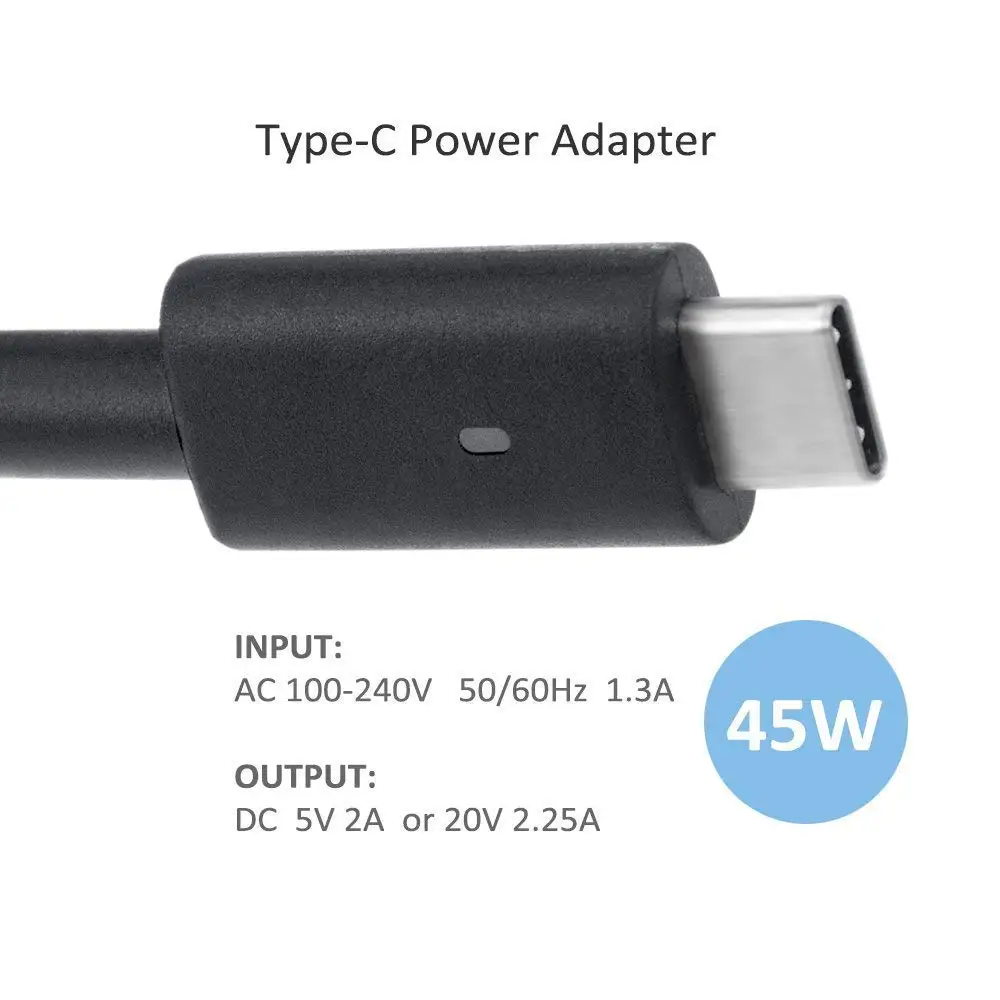 65 Вт USB C type-C адаптер питания PD подзарядка для Dell XPS 9250 Dell XPS 13 9350 9360 9365 Dell широта 12 9370 7275 5280 7280 5480
