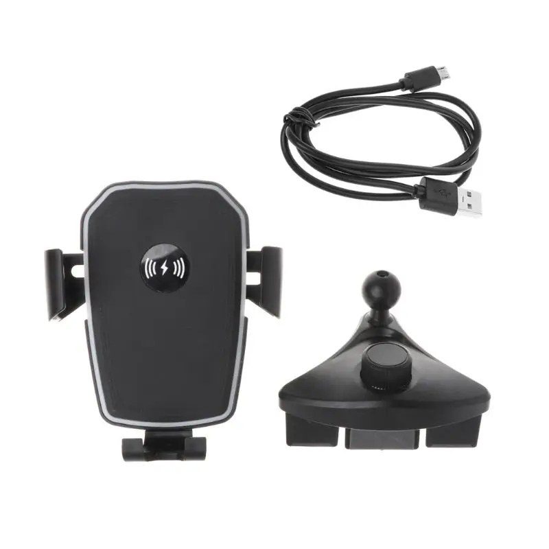 

Автомобильное беспроводное зарядное устройство Qi CD крепление вращающийся на 360 ° держатель для iPhone X 8 Samsung S8