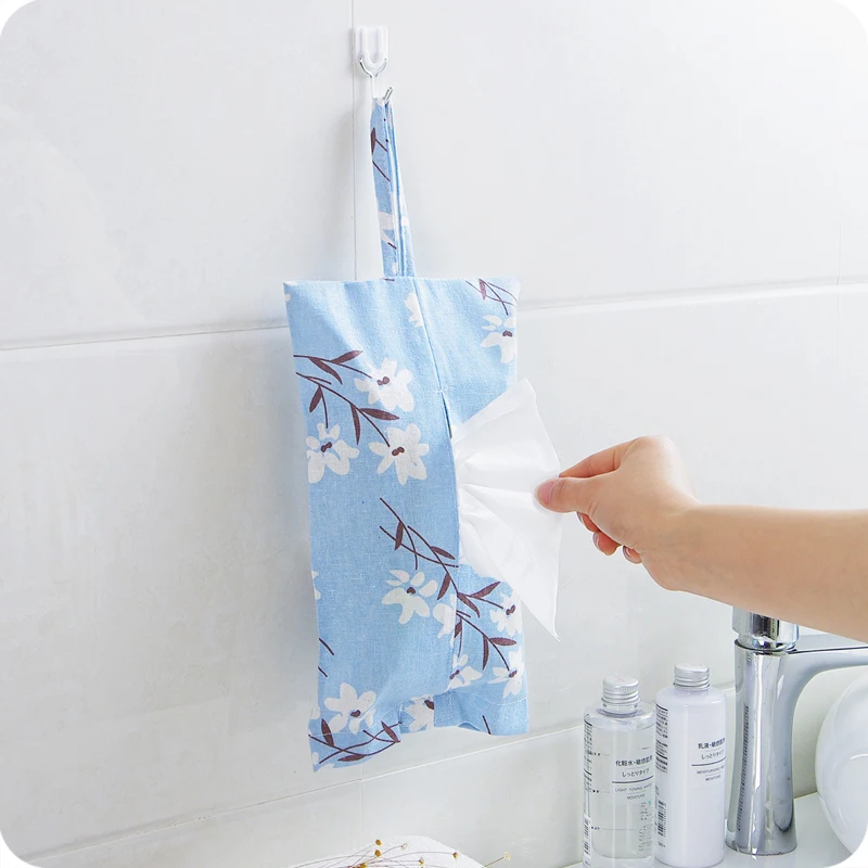Hanging Flowers Plant Print Tissue Box Cover Paper Towel Cotton Linen Storage Holder Bag Home Decor | Дом и сад
