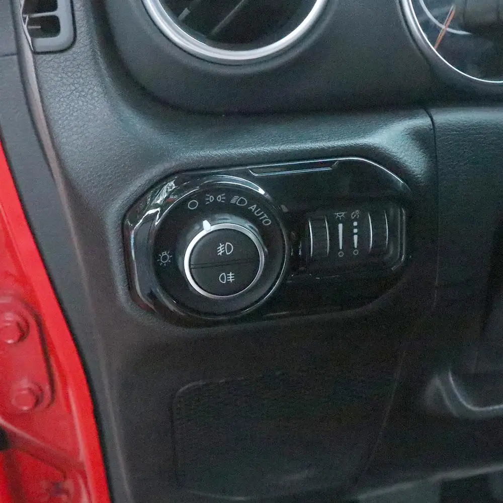 Декоративная панель управления фары для Jeep Wrangler JL 2018 2019 ABS черная наклейка Рамка