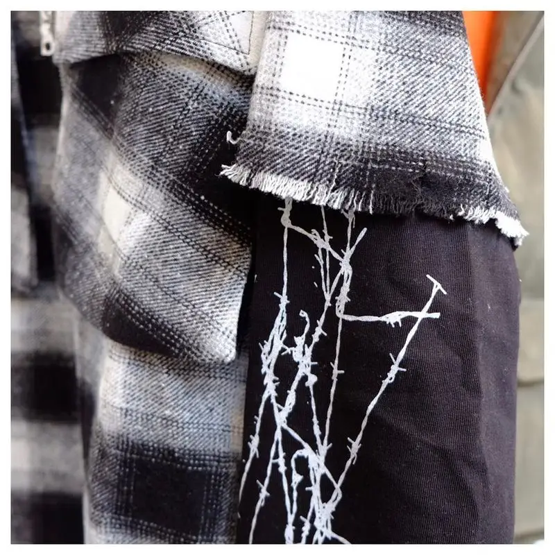 

Askyurself Hoodie Hip-Hop Oversize Mock Two-Piece Spider V6 Askyurself Sweatshirts Men Women Flannel Plaid Askyurself Hoodie