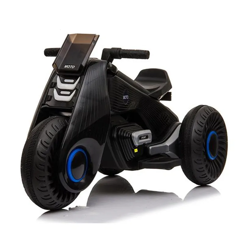 

Children's Electric Motorcycle 3 Wheels Double Drive Music Playback Motorbike Black