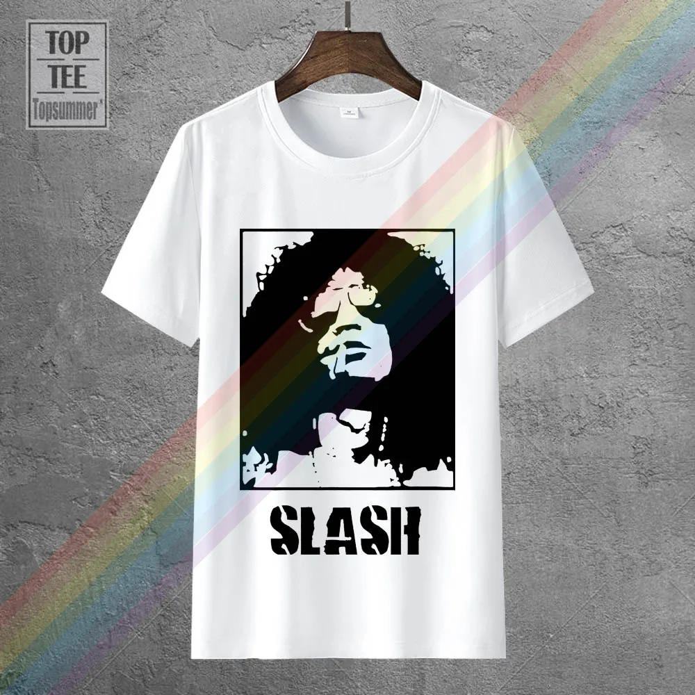 

2018 Popular Short Sleeves Male Summer Guns N Roses Guitarist Slash T Shirt Crew Neck Classical Guitar Player Tees Man