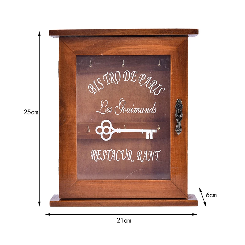 Деревянная ключница в европейском стиле с 6 крючками настенная ручной работы