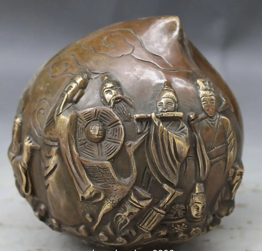 12 см китайская Бронзовая скульптура Миф 8 бессмертный Бог Длинная жизнь