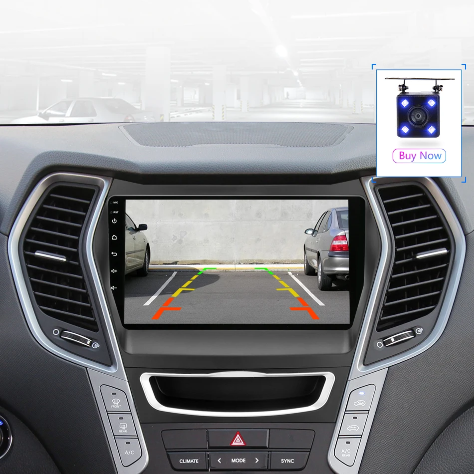 Jansite " Автомобильный радиоплеер для hyundai Santa fe 2013- Авторадио Android 2G+ 32G Сенсорное зеркало-link плееры с рамкой