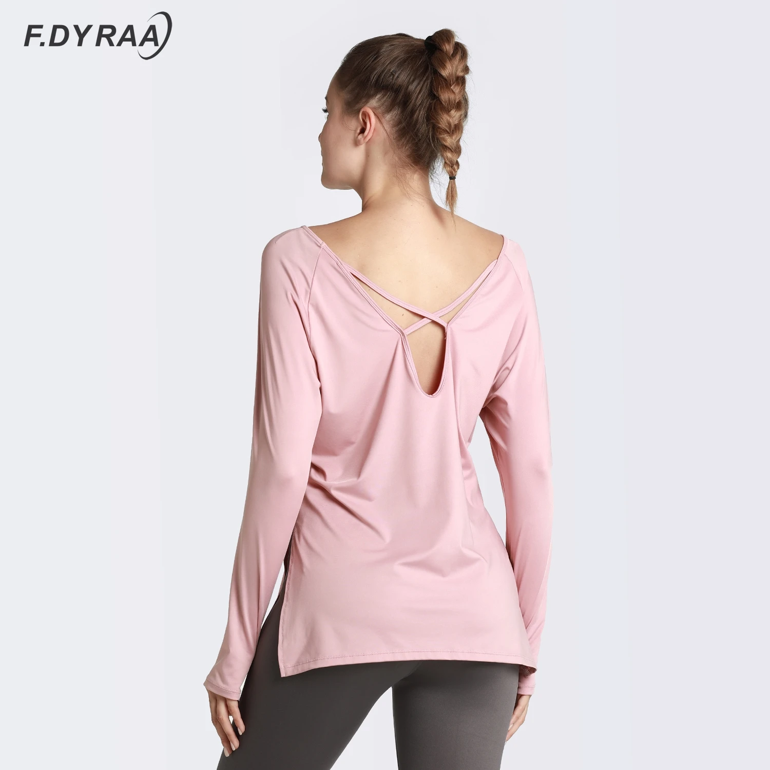 Свободная одежда для йоги F.DYRAA спортивная рубашка фитнеса женская блузка с
