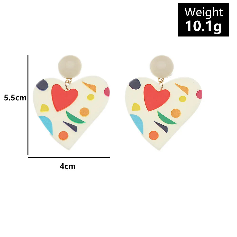 

Cute Korea Fashion Colorful Graffiti Geometric Star Heart Fruits Earrings for Women Cute Dangle Drop Acrylic Trendy Earrings