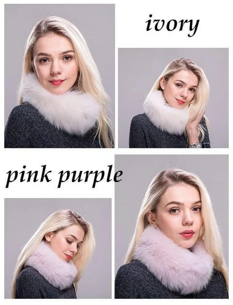 FXFURS, новинка, корейский стиль, женские зимние шарфы из лисьего меха, натуральный мех, с магнитом, легко носить,, воротник из лисьего меха, шарф, кольцо
