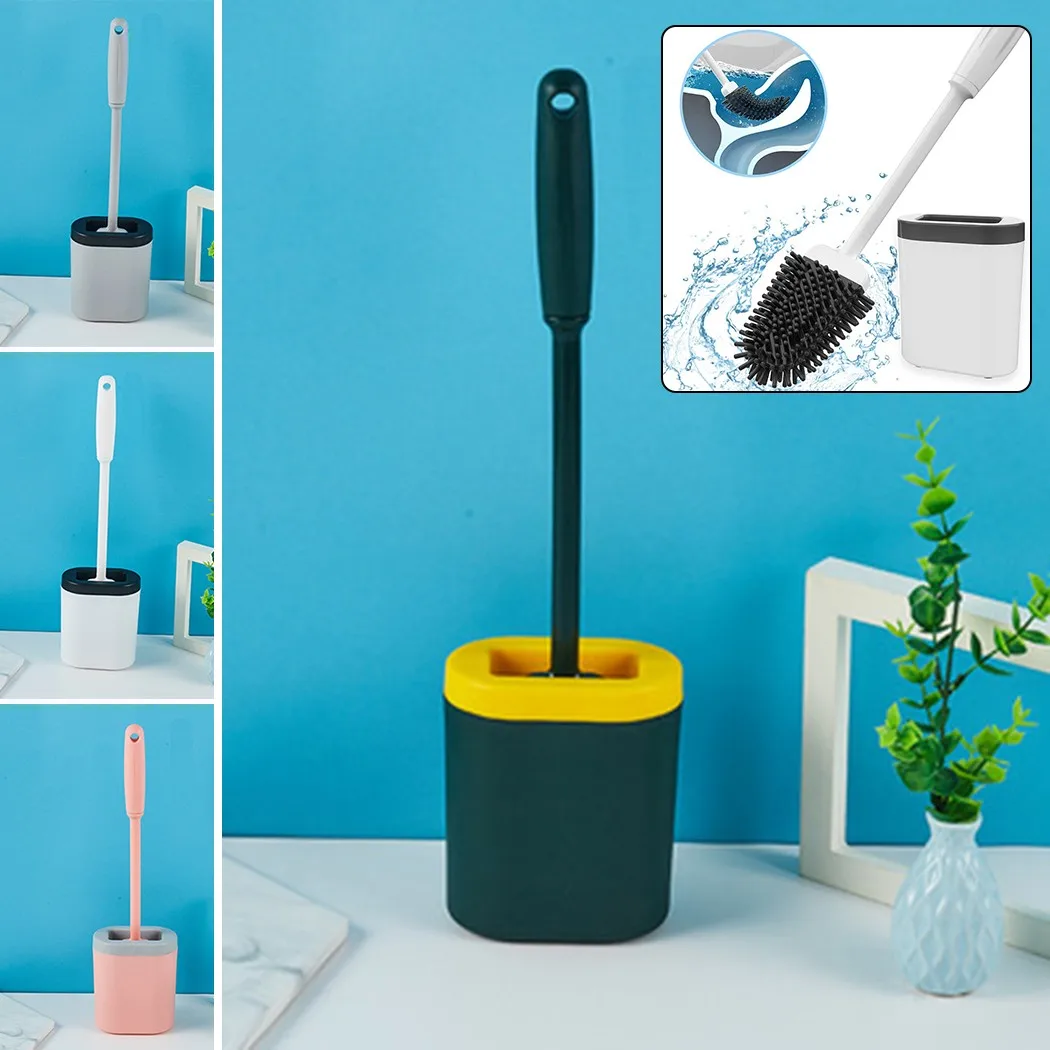 

Silicone Toilet Brush And Holder Bathroom Home Cleaning Soft Floor-Standing Cleaning Brush Bathroom Accessorie
