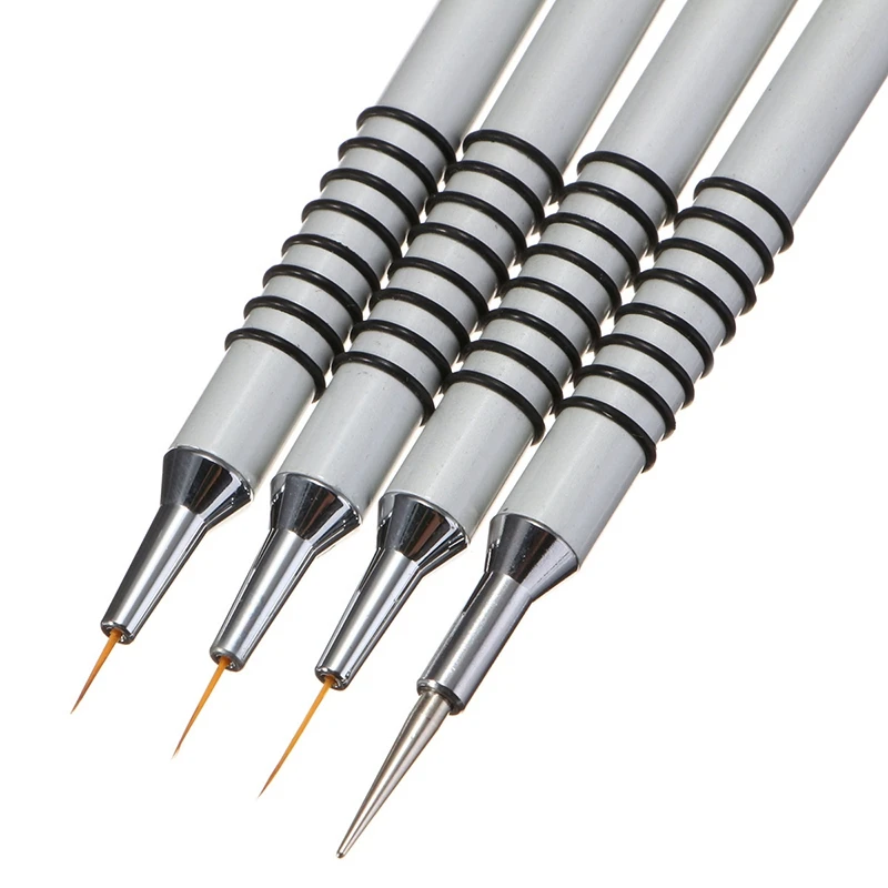 

Nail Art Brush Acrylic Paint Set Kit Gel Brush DIY Flower Drawing Silver and Handle Brush for Manicure