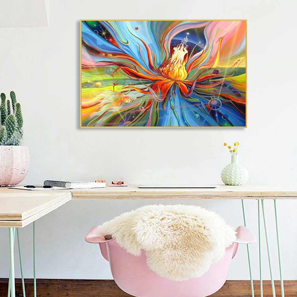 Золотая рыбка плавать в букет 5D Сделай Сам полностью круглая алмазная живопись