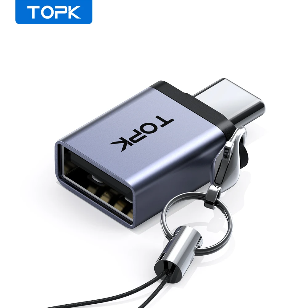 

TOPK AT06 USB C Adapter Type C to USB 3.0 Adapter USB-C Adapter Converter for Macbook pro Air Samsung S10 S20 S9 Connector