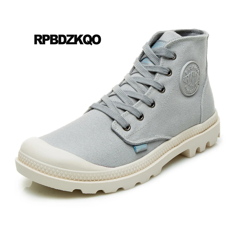 Тренер Нескользящие итальянские ботинки милитари холщовая ткань С высоким