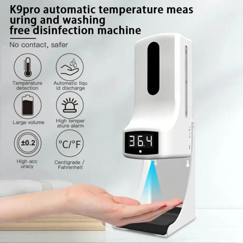 

Новый Интеллектуальный автоматический датчик температуры K9pro, дезинфекционный аппарат, интегрированный бесконтактный термометр, поддержк...