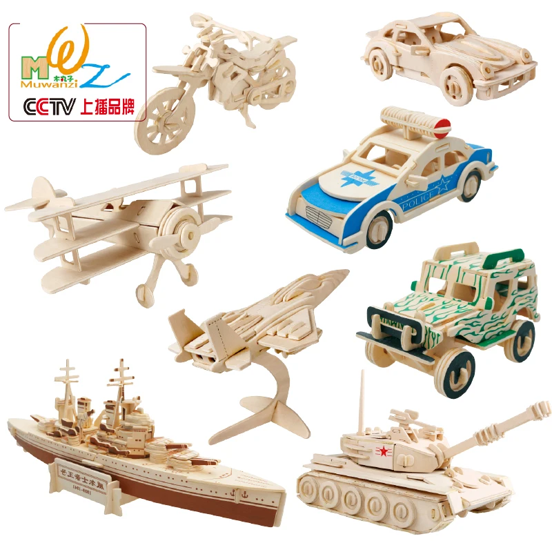 Бесплатная доставка Детская деревянная игрушка автомобиль 3D Пазлы игрушки