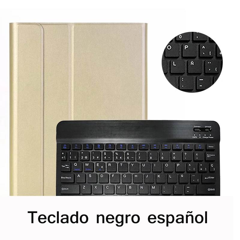 Spanish-Golden Русский Испанский чехол для iPad 10,2 чехол с клавиатурой Bluetooth A2197 A2198 A2200 для iPad 7-го поколения Чехол для клавиатуры - Цвет: Spanish-Golden