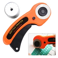 lmdz 1pc orange 45mm rotary cutter with 5 bladesleather cutting tool for cutting and diy handmade craft for beginner
