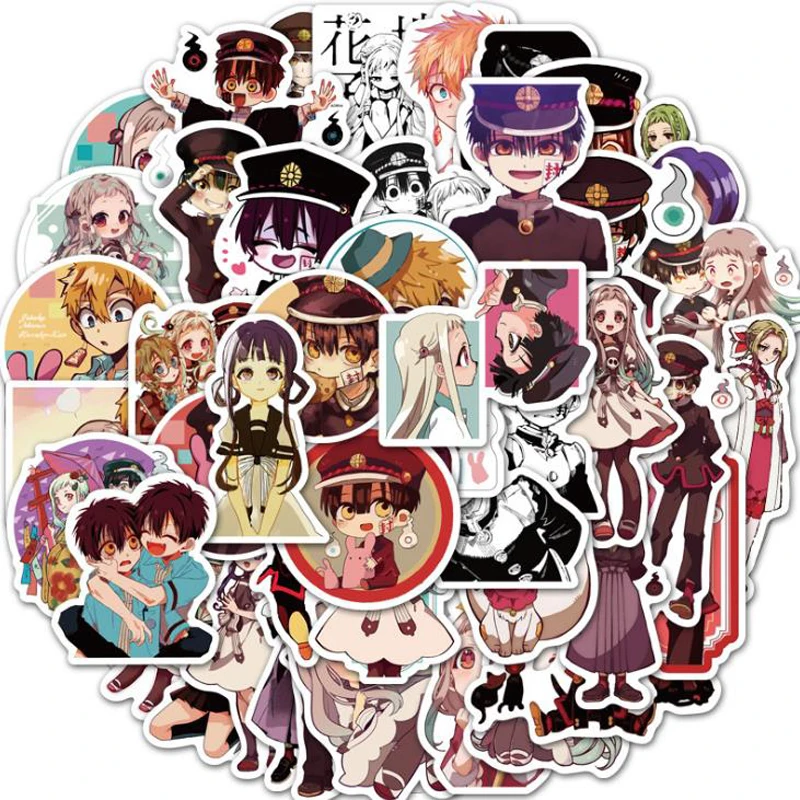 

50 Pcs/pack Cartoon Anime Toilet-Bound Hanako-kun Decorative Stickers for Car Bicycle Luggage Skateboard Label Sticker Toys