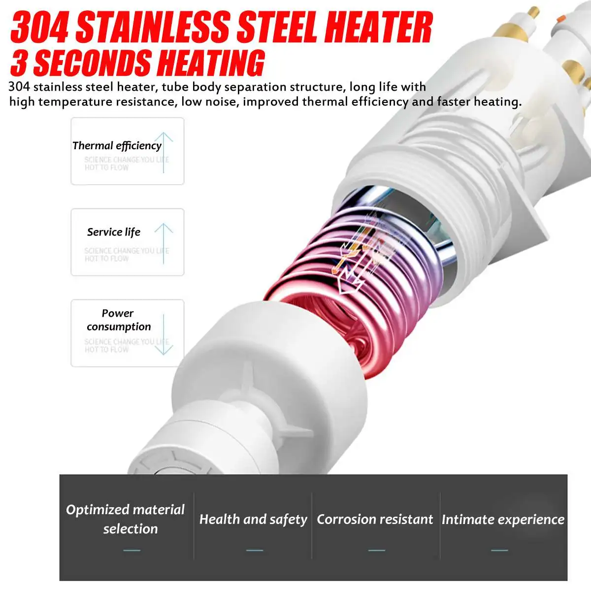 

Hot Tankless Water Heater 3500W Electric Water Heater LCD Display Kitchen Home Digital Instant Water Heater Control Temperature