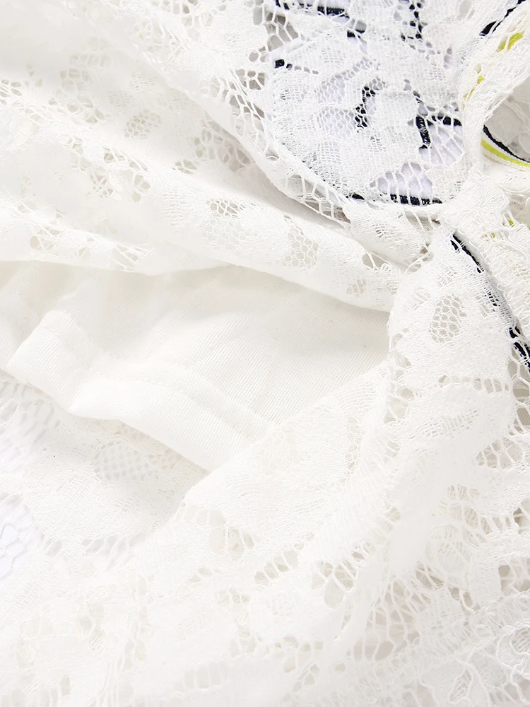 Юбка кружевная до щиколотки с аппликацией и полосками по бокам | Мать ребенок