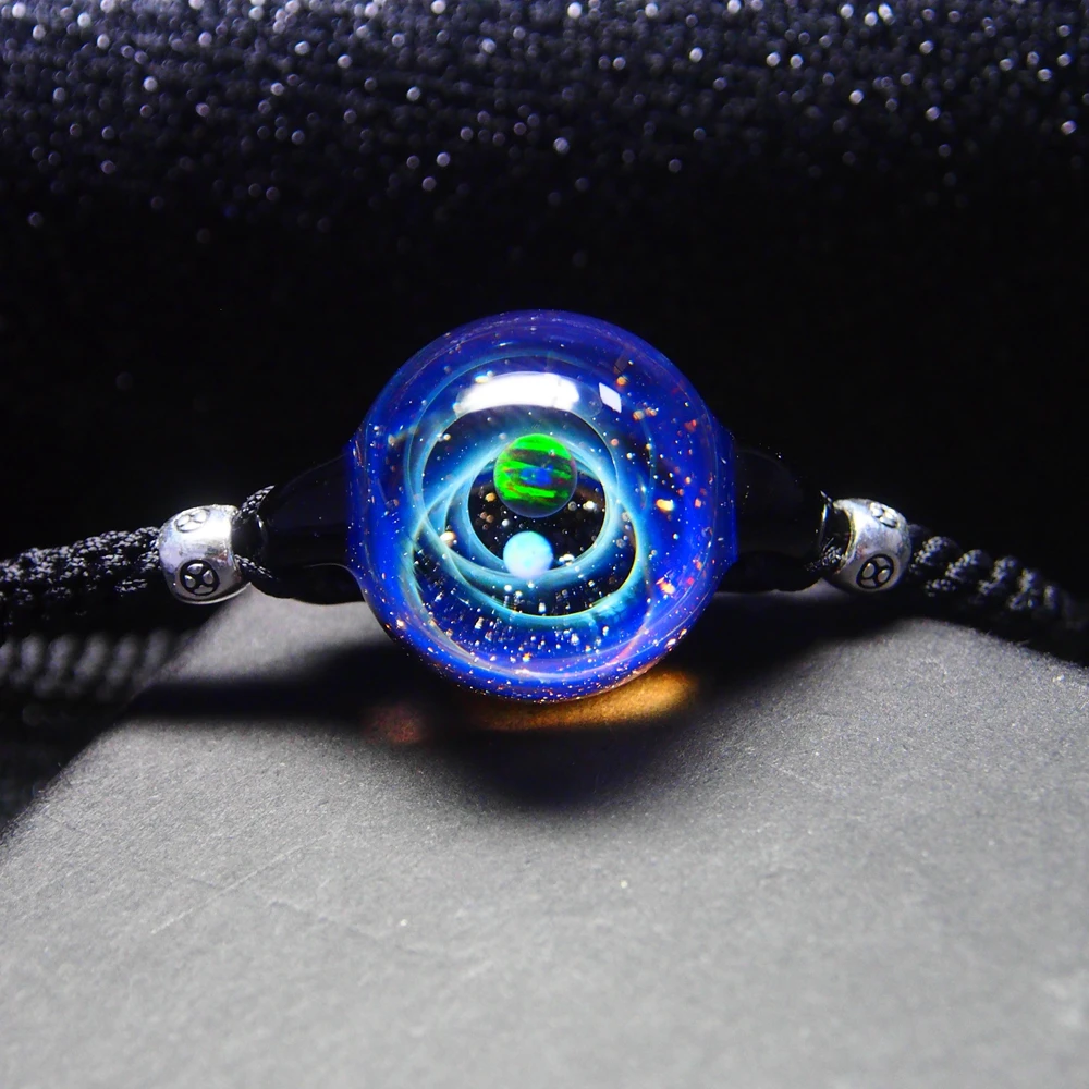 necklace 2 Вселенная планеты стеклянные браслеты из бисера и браслеты галактика модные ювелирные изделия галактика солнечной системы браслет для женщин Рождество - Окраска металла: necklace 2