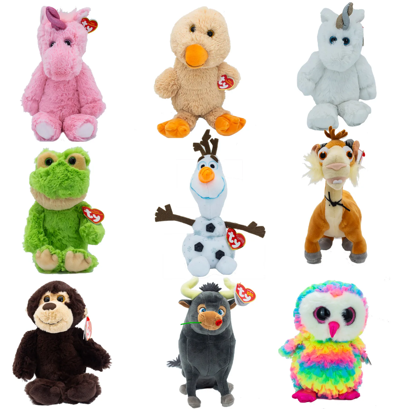Ty Beanie плюшевое животное кукла Коза утка мягкие игрушки Единорог лягушка обезьяна
