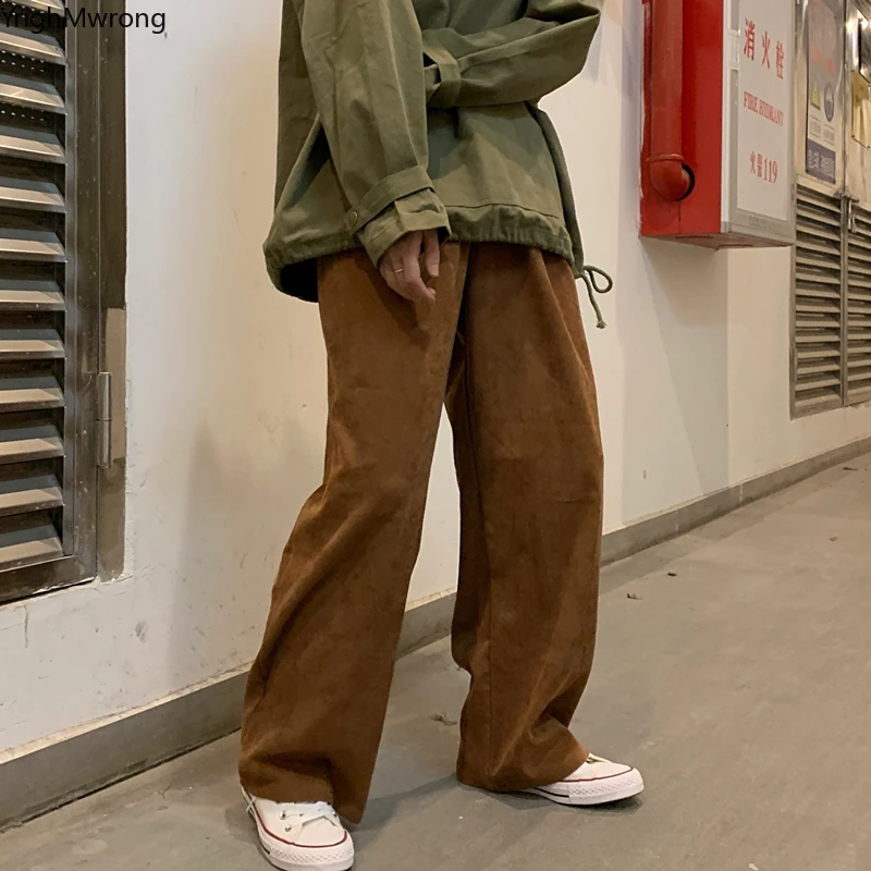 Эластичный пояс уличная одежда тонкий вельветовый карман свободные прямые