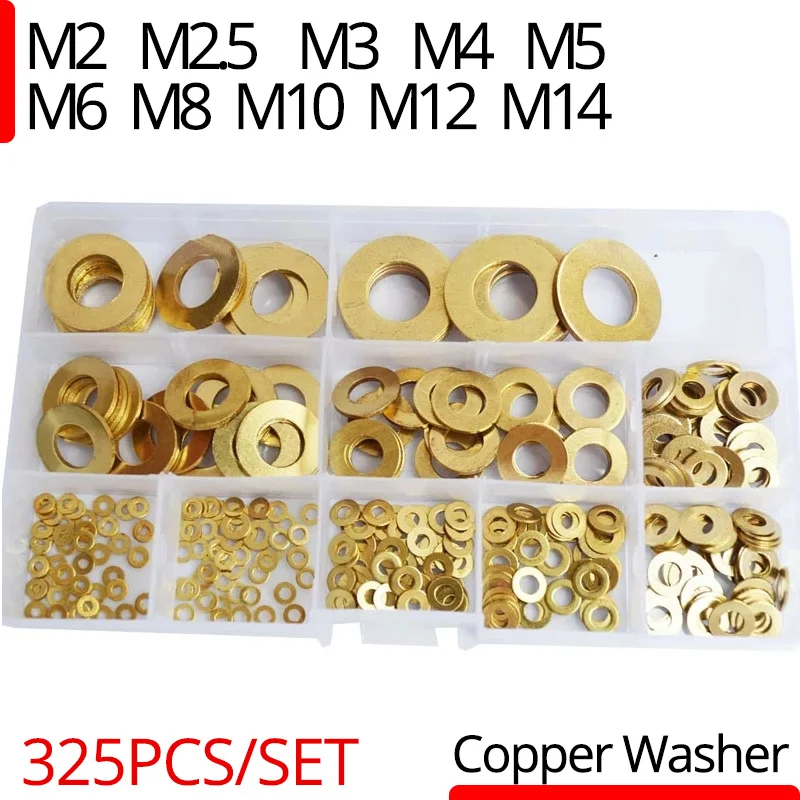 M2 M2.5 M3 M4 M5 M6 M8 M10 M12 M14 Rings Set Flat Sealing Washers Brass Copper Seal Washer O Ring Gasket | Обустройство дома