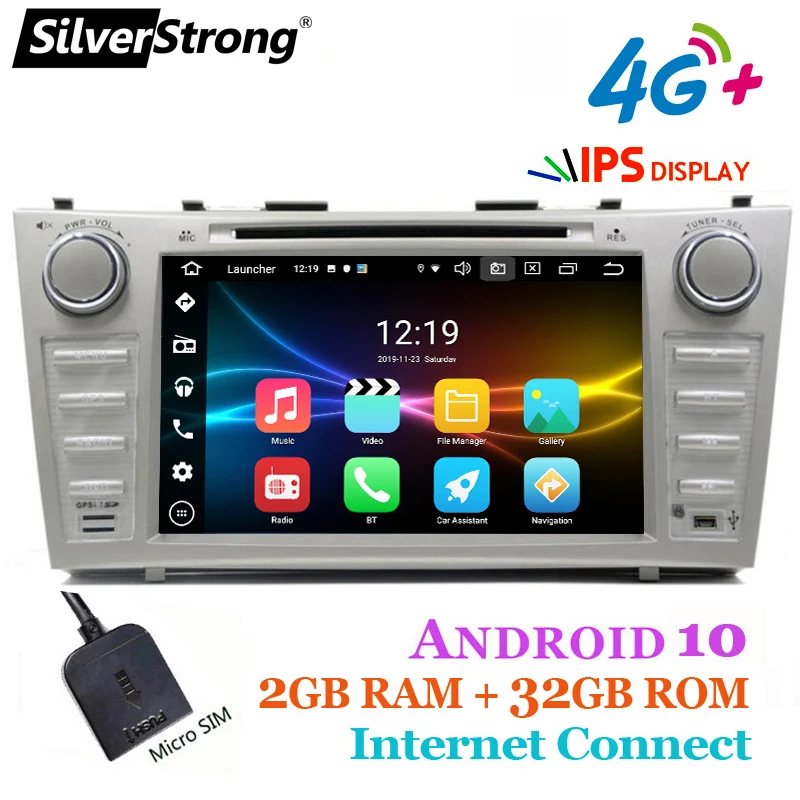 SilverStrong Android10 CAMRY DVD DSP CarPlay для Toyota Camry V40 радио 2DIN автомобильный GPS Navi опция 4G модем 64