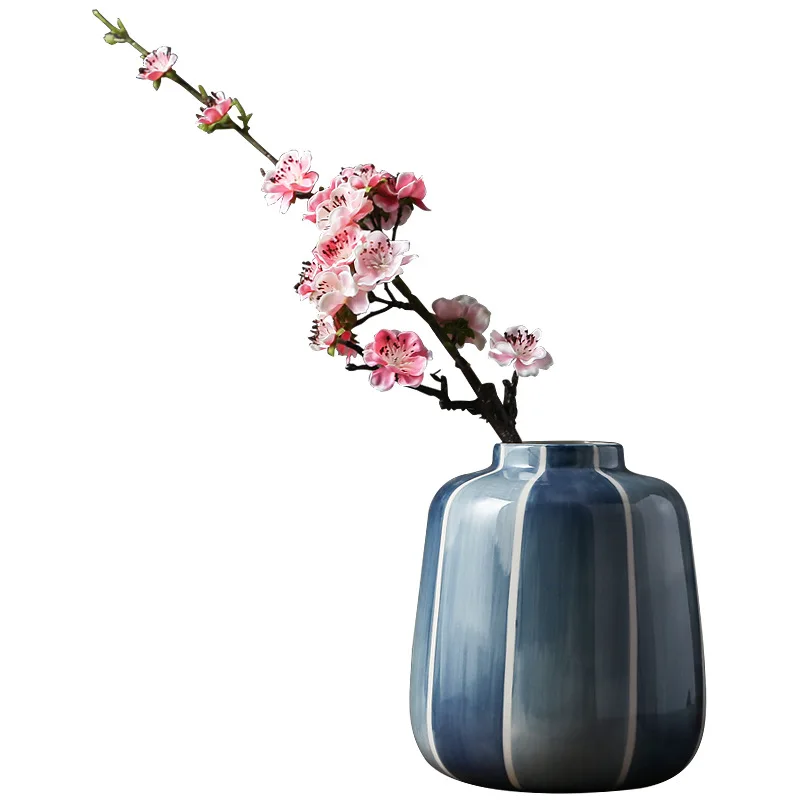 Chinese Style Ornaments Nordic Circular Hollow Ceramic Vase Home Decoration Accessories for Coffee Table Jardineras Exterior C