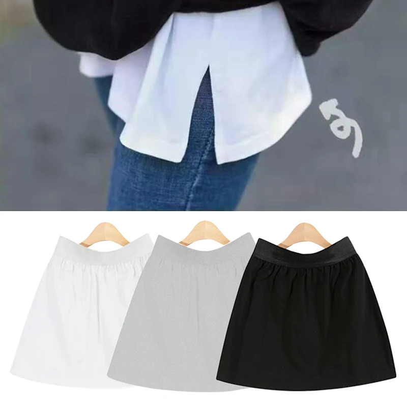 

Korean Womens A-Line Flared Curved Fake False Hem Button Down False Mini Skirt Thin Short Skirt Fake Hem Half-body Befree Skirts