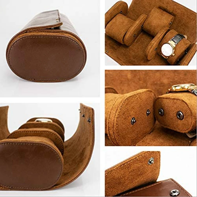 

Watch Roll Travel Case for Men and Women- 3 Watch Storage and Organizer-Secure Storage with Innovative Removable Pillows