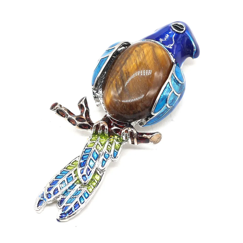 

Natural Stone Pendant Brooch Cute Animal Pendant Rose Quartzs Amethysts Charms for Making DIY Jewelry Accessories 25x67mm