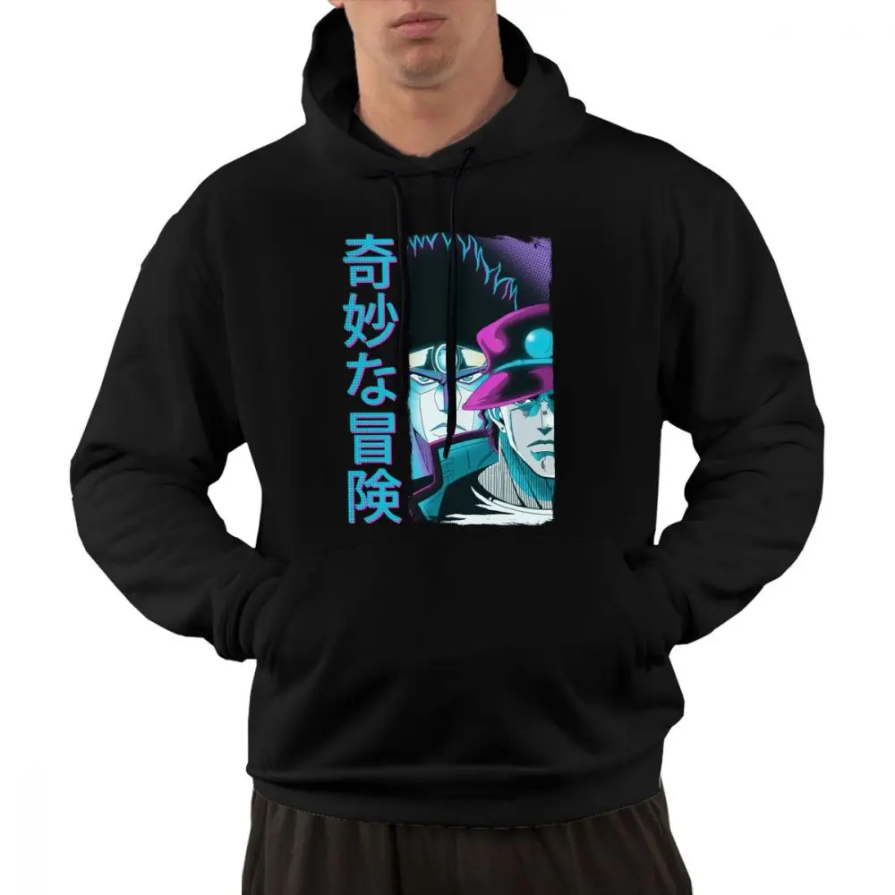 

Jojo Необычные Приключения модные толстовки с капюшоном для мужчин манга Kanji Jotaro Kujo хлопковая толстовка с капюшоном с карманом обычный теплый...
