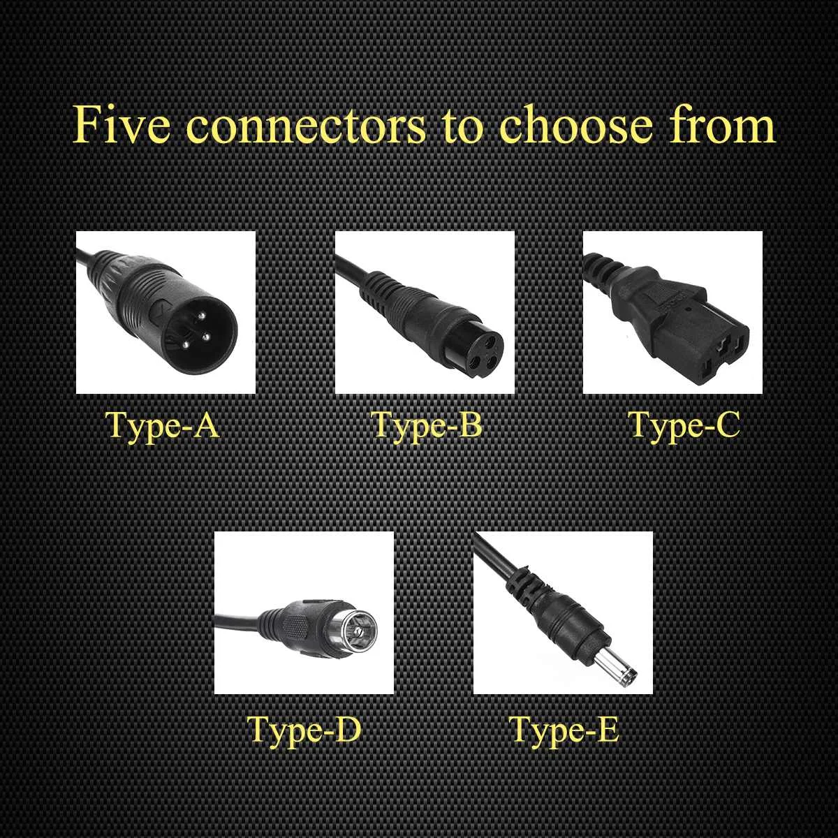 48v 3a charger electric scooter power supply 5 type connectors adapter for li ion battery self balancing scooter balance bike free global shipping