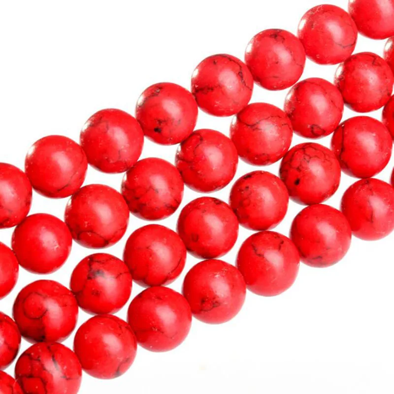 Бусины из натурального камня китайские красные Howlite черные круглые свободные