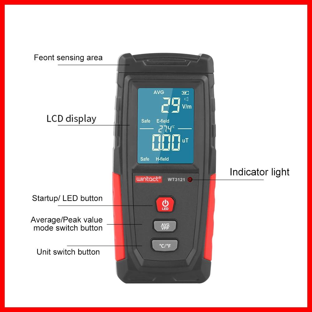 Измеритель уровня радиации RZ EMF перезаряжаемый портативный дозиметр Гейгера |