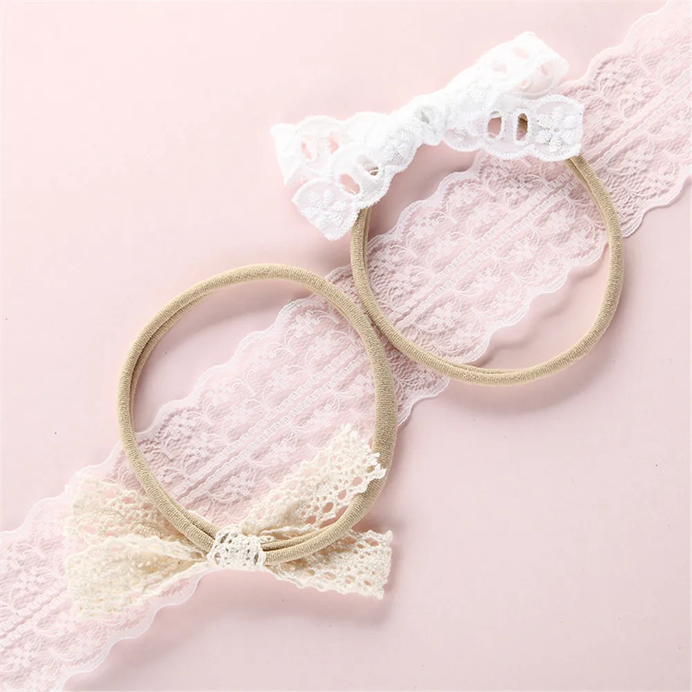 6 шт./упак. кружевная отделка ручной работы резинки для волос мягкая нейлоновая