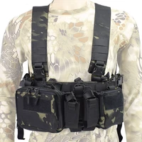 tactical chest bag functional military vest rig bag radio harness front pouch hunting mag storage pouch