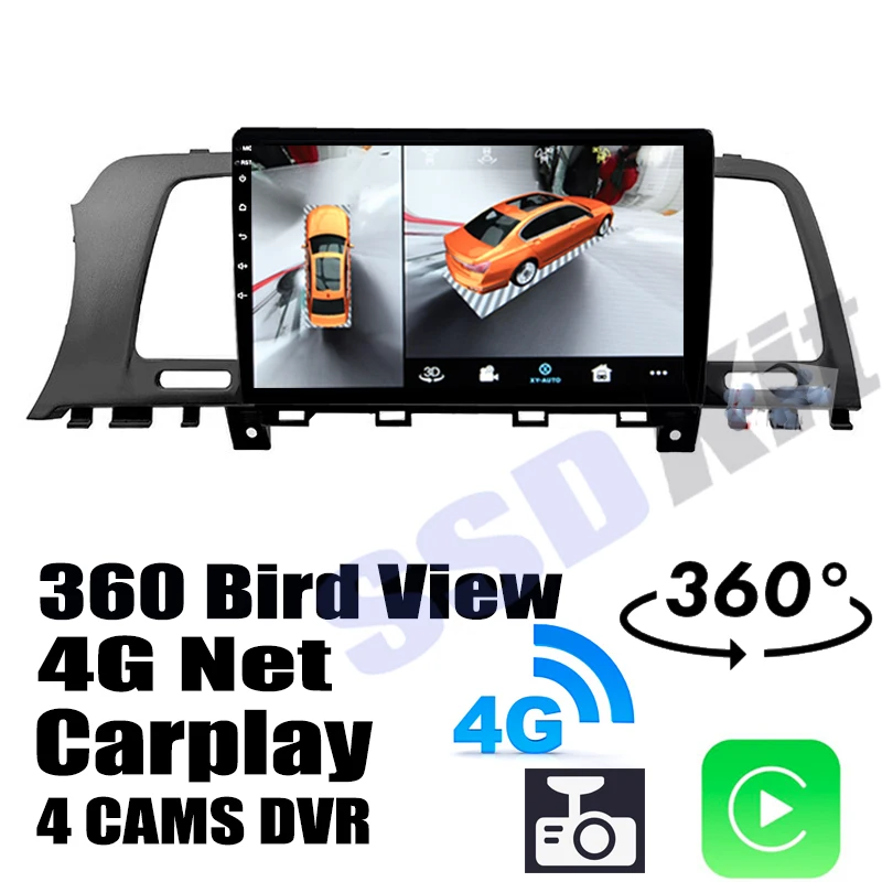 

Car Audio Navigation GPS Carplay DVR 360 Birdview Around 4G Android System For Nissan Murano Z51 2009~2014