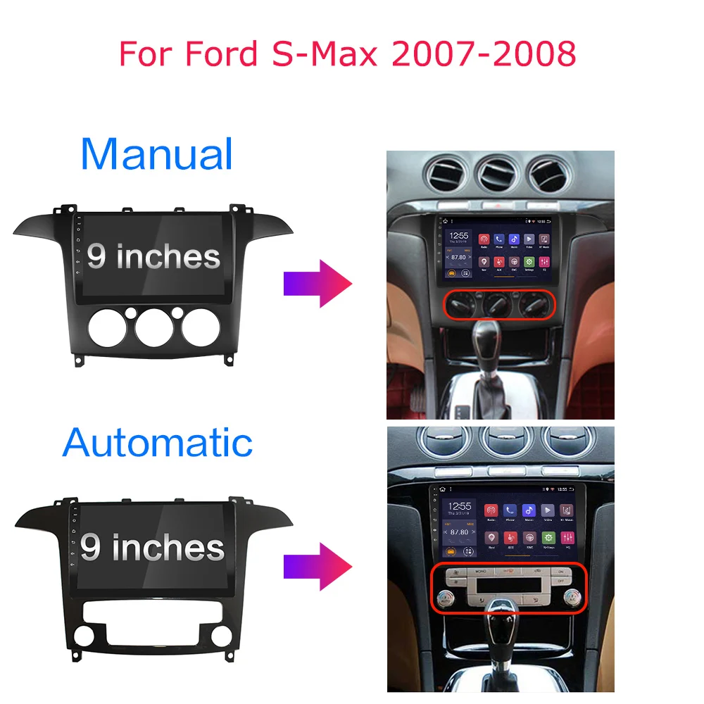 9 дюймов Android 8 1 автомобильный Dvd Gps плеер для Ford S Max 2007 2008 встроенный радио видео