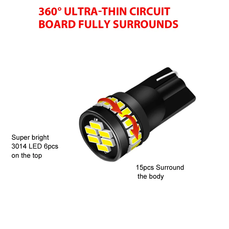 2 шт. автомобильные светодиодные лампы T10 W5W 168 194 3014 21SMD 12 в|Сигнальная лампа| |