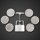 Форма в форме бочонка лунного торта 100 г с 6 шт. штампов в форме цветка ручная пресс форма в форме луны для торта выпечки своими руками праздник середины осени