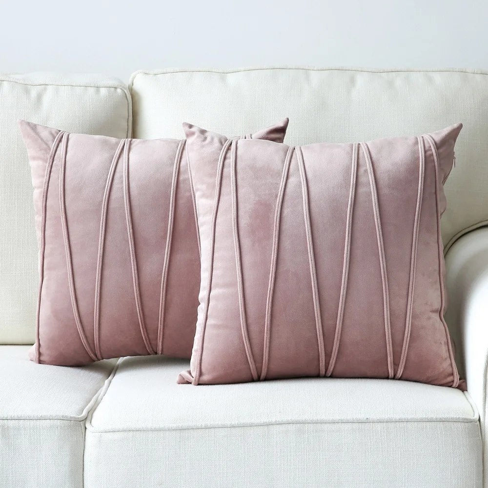 Рождественские мягкие бархатные полосатые наволочки однотонные украшения