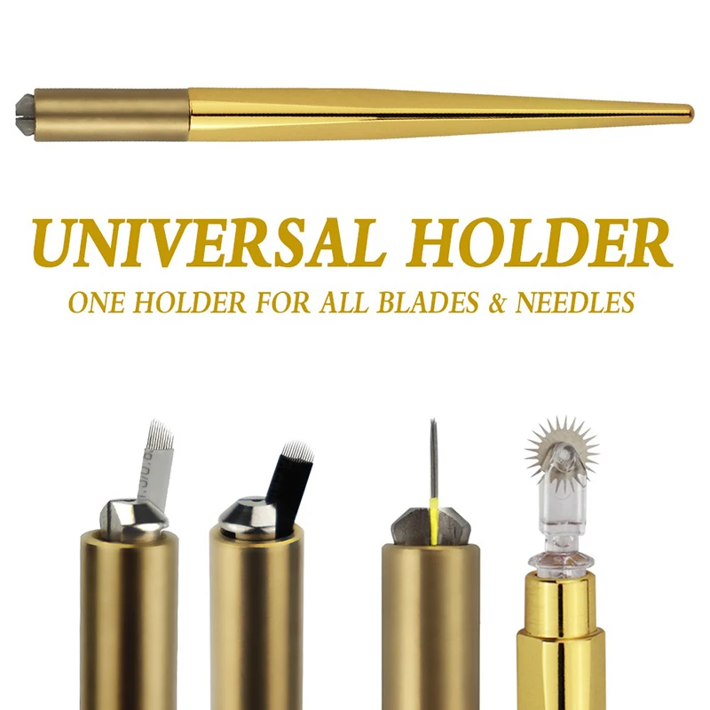 

1PC Microblading Universal Holder Gold Shading Tebori Permanent Makeup Needle Handmade Handle Tool 3D Cosmetic Tattoo Accessory